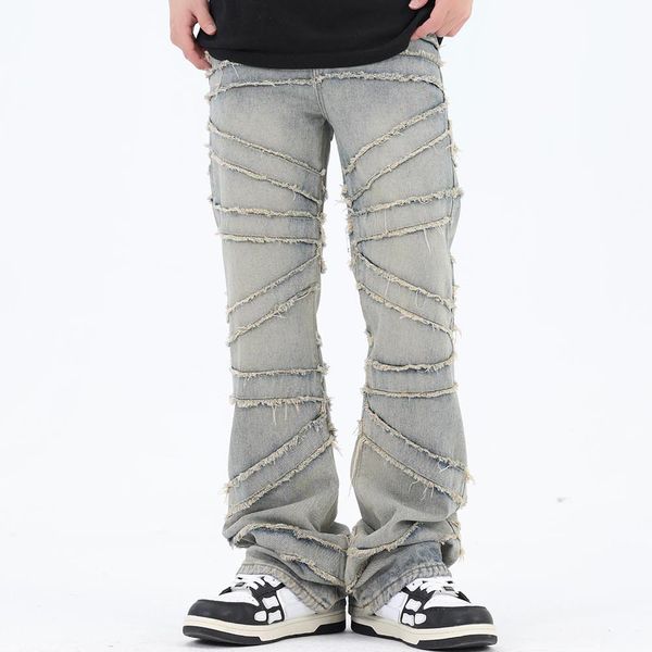 striped tassel washed vintage baggy jeans for men and women straight casual denim trousers oversized cargos, Black;brown
striped tassel washed vintage baggy jeans for men and women straight casual denim trousers oversized cargos, Black;brown
