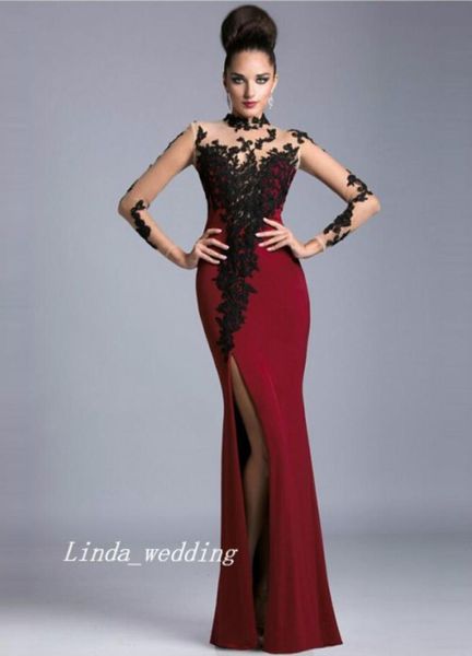 red and black trumpet mermaid high neck sheer side slit long sleeves applique satin floorlength long evening dresses5824763, Black;red
red and black trumpet mermaid high neck sheer side slit long sleeves applique satin floorlength long evening dresses5824763, Black;red