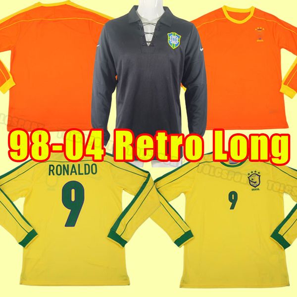 long sleeve brasil soccer jerseys retro shirts carlos romario ronaldo ronaldinho camisa de futebol brazils rivaldo adriano 1998 98 goalkeepe, Black;yellow
long sleeve brasil soccer jerseys retro shirts carlos romario ronaldo ronaldinho camisa de futebol brazils rivaldo adriano 1998 98 goalkeepe, Black;yellow