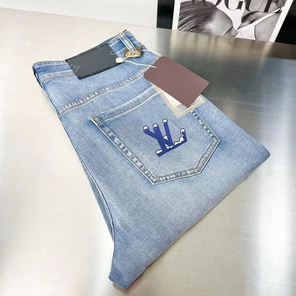 luxury designer jeans for men classic letter print stretch pants for men casual wash pants size 42, Blue
luxury designer jeans for men classic letter print stretch pants for men casual wash pants size 42, Blue