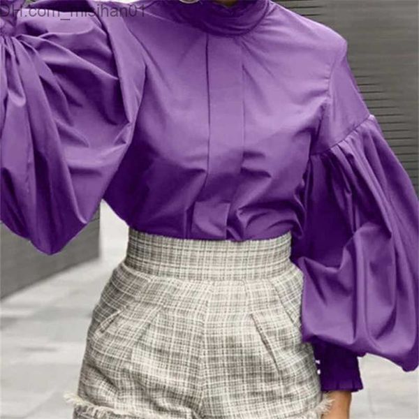 women's blouses shirts celmia women big lantern sleeve shirt elegant street party blouse fashion stand collar casual loose blusas solid, White
women's blouses shirts celmia women big lantern sleeve shirt elegant street party blouse fashion stand collar casual loose blusas solid, White