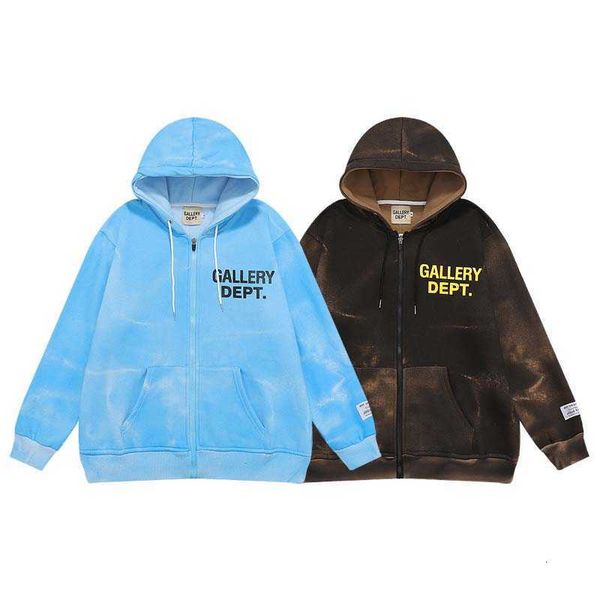 2023gallery dept autumn new tie dye zipper cardigan sweater high street vintage cotton loose hooded coat, Black
2023gallery dept autumn new tie dye zipper cardigan sweater high street vintage cotton loose hooded coat, Black