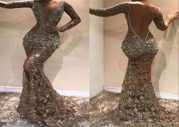 deep v neck long sleeves sequins mermaid long evening dresses beaded sheer mesh split backless formal party prom dresses bc0972239246, Black;red
deep v neck long sleeves sequins mermaid long evening dresses beaded sheer mesh split backless formal party prom dresses bc0972239246, Black;red
