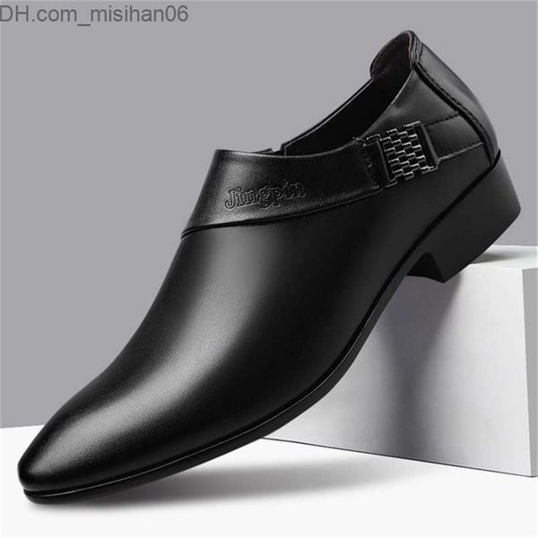 dress shoes dress shoes mens luxury wedding pu leather elegant business for men zapatos plateado hombre schoenen df56 z230705, Black