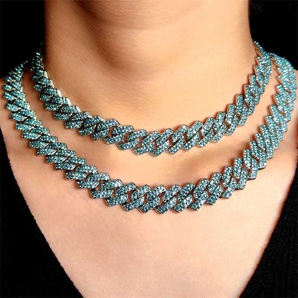 strands hip hop 14mm blue iced out chain rhombus cuban link necklace for women rhinestones paved miami necklaces jewelry 230613, Black
strands hip hop 14mm blue iced out chain rhombus cuban link necklace for women rhinestones paved miami necklaces jewelry 230613, Black
