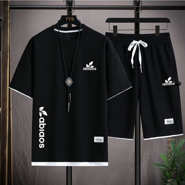 men's tracksuit fashionable short-sleeved sports suit summer men's two-piece polyester fabric casual loose t-shirt and shorts, Gray
men's tracksuit fashionable short-sleeved sports suit summer men's two-piece polyester fabric casual loose t-shirt and shorts, Gray