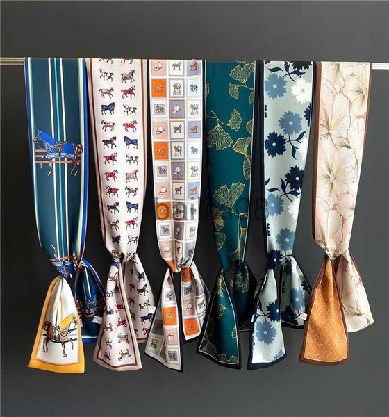scarves luxury long silk skinny scarf women new print hair bands wrap girl ribbon scrunchies brand neck tie head scarves cessories j230703, Blue;gray
scarves luxury long silk skinny scarf women new print hair bands wrap girl ribbon scrunchies brand neck tie head scarves cessories j230703, Blue;gray