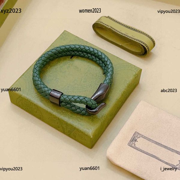 women designer hand strap green bracelets leather weaving design chain bracelet #including box new arrival, Black
women designer hand strap green bracelets leather weaving design chain bracelet #including box new arrival, Black