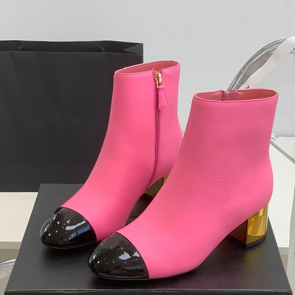 ankle boots slip-on pointed toe chunky block heels 5cm leather sole women's luxury designers party wedding evening shoes factory footwe, Black
ankle boots slip-on pointed toe chunky block heels 5cm leather sole women's luxury designers party wedding evening shoes factory footwe, Black
