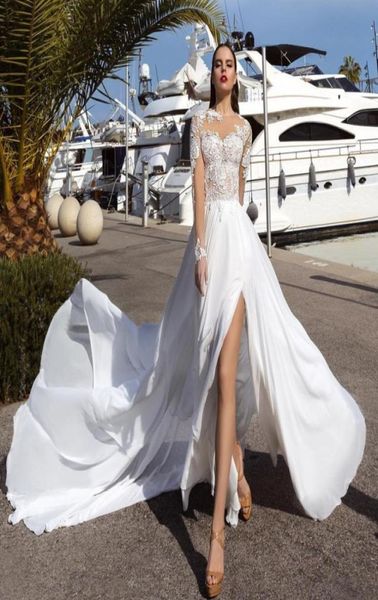 chiffon aline wedding dress sheer jewel neck lace applique side split bridal dress glamorous long sleeves sweep train weddi9688019, White
chiffon aline wedding dress sheer jewel neck lace applique side split bridal dress glamorous long sleeves sweep train weddi9688019, White