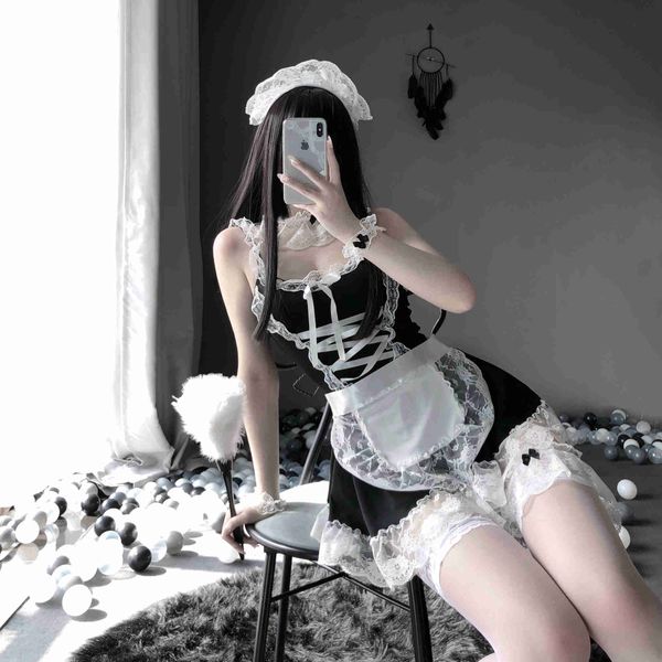 set costume maid dress uniform erotic lingerie for women role play lolita lace outfit cosplay french apron servant set newhkd230703, Black;white
set costume maid dress uniform erotic lingerie for women role play lolita lace outfit cosplay french apron servant set newhkd230703, Black;white