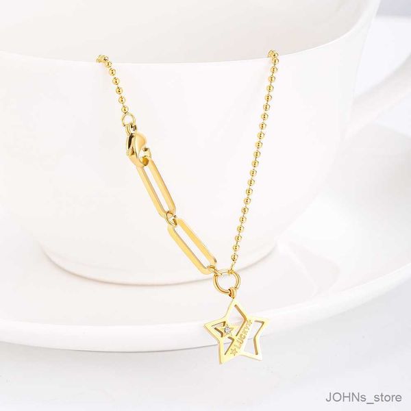 pendant gold stainless steel necklace for women new design lover's luck pentagram pendant necklace engagement jewelry r230703, Silver
pendant gold stainless steel necklace for women new design lover's luck pentagram pendant necklace engagement jewelry r230703, Silver