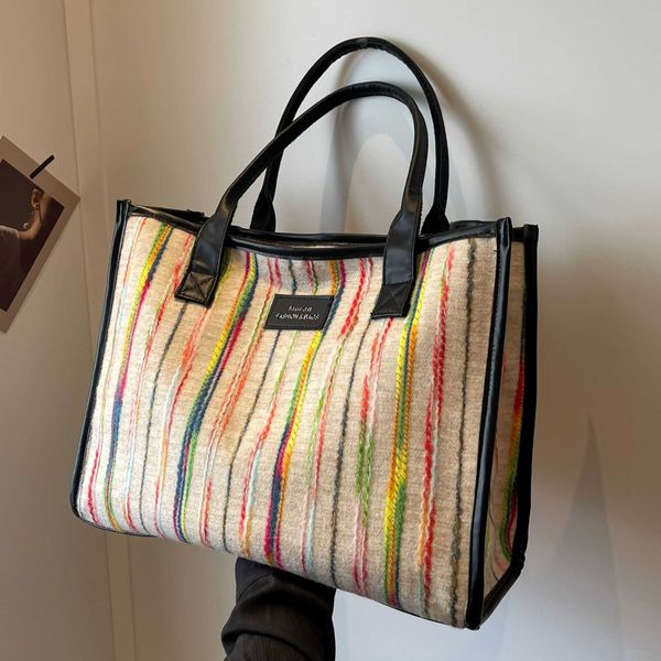 small french canvas stripe women's bag new fashion commuter handheld shopping bag versatile simple tote bag
small french canvas stripe women's bag new fashion commuter handheld shopping bag versatile simple tote bag