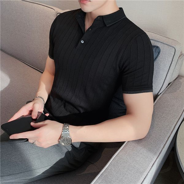 men's polos british style short sleeves polo shirtsmale slim fit stripe leisure knitting shirts plus size s3xl 230703, White;black
men's polos british style short sleeves polo shirtsmale slim fit stripe leisure knitting shirts plus size s3xl 230703, White;black