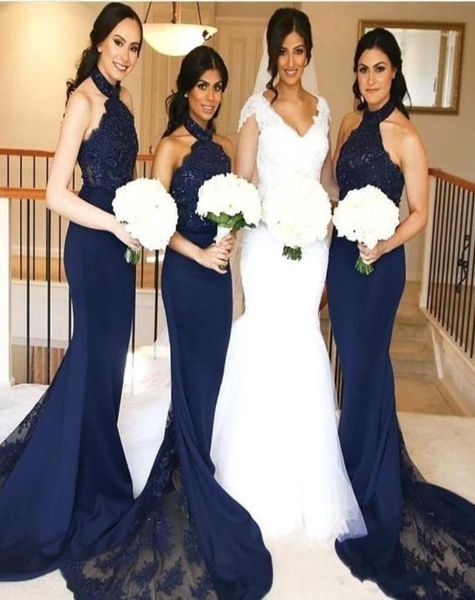 elegant navy blue halter neck mermaid bridesmaid dresses lace applqiues wedding guest dress sweep train evening party formal wear 5571344, White;pink
elegant navy blue halter neck mermaid bridesmaid dresses lace applqiues wedding guest dress sweep train evening party formal wear 5571344, White;pink