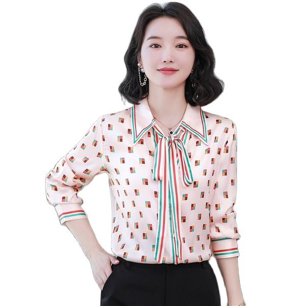 vintage lapel lace up bow silk shirt red women's luxury designer button front runway shirts long sleeve business blouse 2023 girl back, White
vintage lapel lace up bow silk shirt red women's luxury designer button front runway shirts long sleeve business blouse 2023 girl back, White