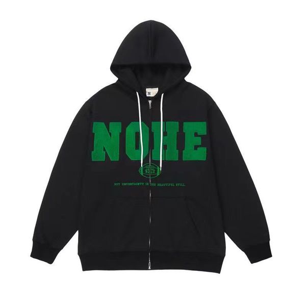 men s hoodies sweatshirts guochao loose long sleeve early autumn girl student retro flocking letter zipper hooded cardigan sweatshirt in sty, Black
men s hoodies sweatshirts guochao loose long sleeve early autumn girl student retro flocking letter zipper hooded cardigan sweatshirt in sty, Black