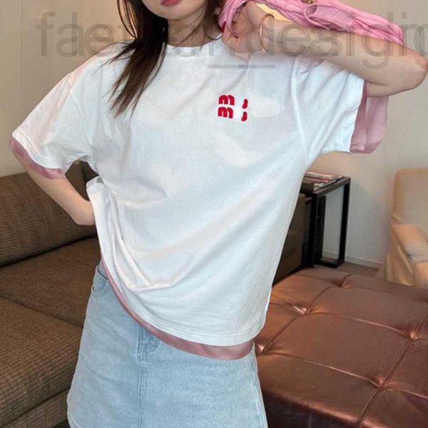 women's t-shirt designer womens sweatshirt miu t-shirt crop t shirt fake two pieces short sleeved tshirt luxury embroidered tshirts cot, White
women's t-shirt designer womens sweatshirt miu t-shirt crop t shirt fake two pieces short sleeved tshirt luxury embroidered tshirts cot, White