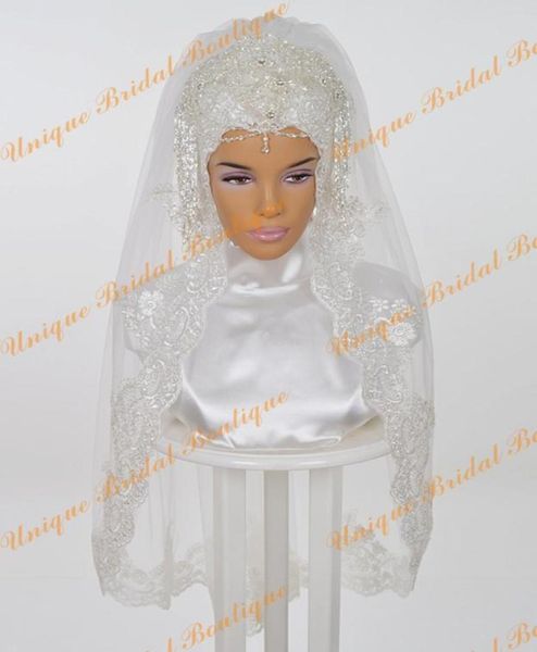 2021 muslim bridal hijab custom made lace applique edge elbow length crystals wedding veils one layer7049471, Black
2021 muslim bridal hijab custom made lace applique edge elbow length crystals wedding veils one layer7049471, Black