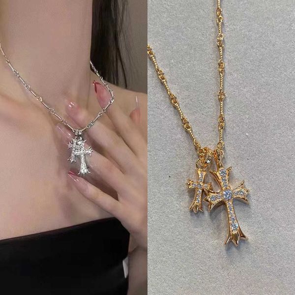 brass corosheart new full diamond double cross necklace made of old lovers' high-grade feeling pendant for payment, Silver
brass corosheart new full diamond double cross necklace made of old lovers' high-grade feeling pendant for payment, Silver