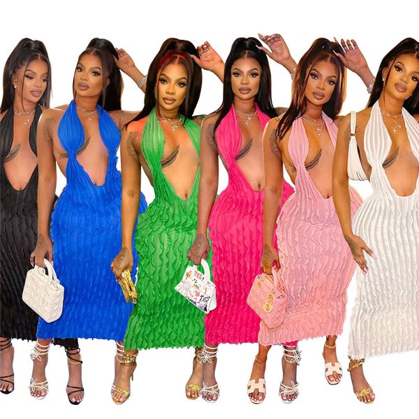 2023 designer nightclub dresses summer y2k streetwear bodycon midi dress solid women clothing halter deep v backless patchwork wholesale bul, Black;gray
2023 designer nightclub dresses summer y2k streetwear bodycon midi dress solid women clothing halter deep v backless patchwork wholesale bul, Black;gray