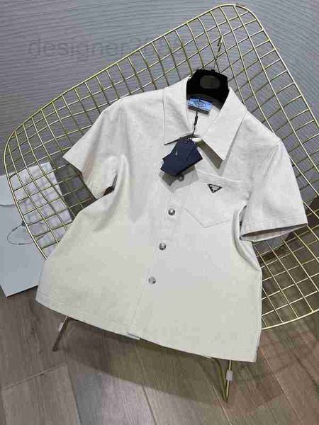 women's blouses & shirts designer fashionable minimalist lapel pocket single breasted diagonal pattern washed denim short sleeved shirt, White
women's blouses & shirts designer fashionable minimalist lapel pocket single breasted diagonal pattern washed denim short sleeved shirt, White