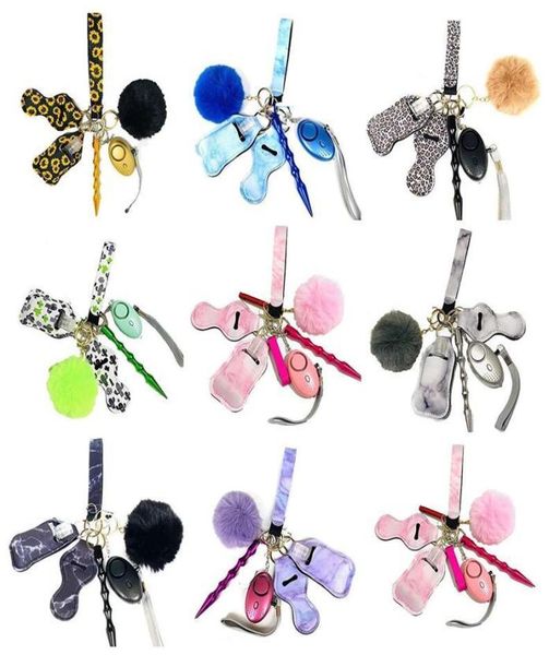 19 colors 9 pcsset defense keychain set alarm pompom hand sanitizer wrist strap lipstick holder keychains stick bottle opener for5118631, Silver
19 colors 9 pcsset defense keychain set alarm pompom hand sanitizer wrist strap lipstick holder keychains stick bottle opener for5118631, Silver