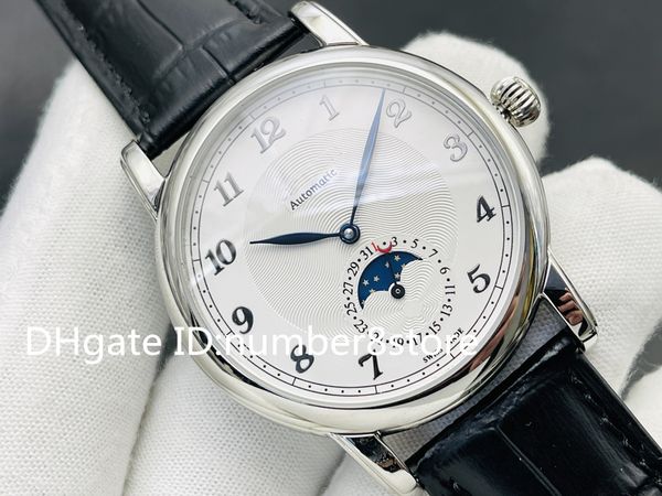 mkf leagcy luxury mens watch swiss 9015 automatic mechanical casual wristwatches moonphase date sapphire 316l stainless steel waterproof des, Slivery;brown