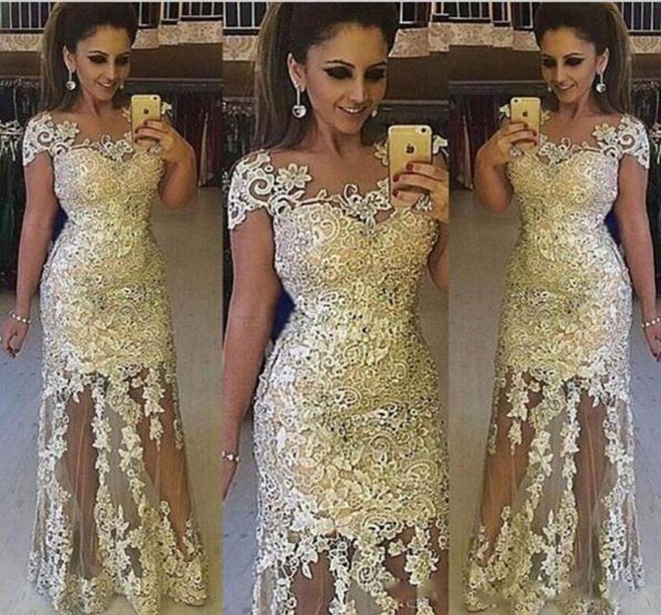 light gold lace prom dresses sheer neck cap sleeves tulle see through evening gowns south african 2k18 formal party dress vestidos1340854, Black
light gold lace prom dresses sheer neck cap sleeves tulle see through evening gowns south african 2k18 formal party dress vestidos1340854, Black