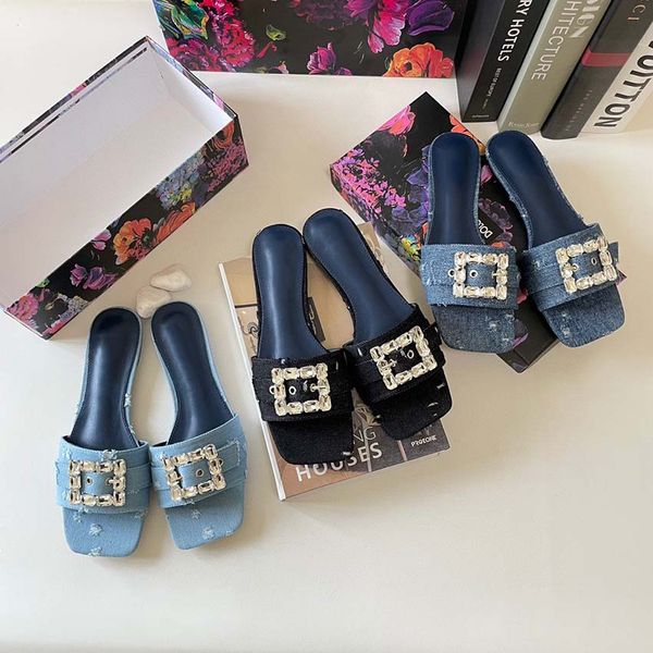 designer slippers women's slippers rhinestone denim flat bottom slippers feet pad sheepskin metal buckle summer women's shoes 35-4, Black
designer slippers women's slippers rhinestone denim flat bottom slippers feet pad sheepskin metal buckle summer women's shoes 35-4, Black