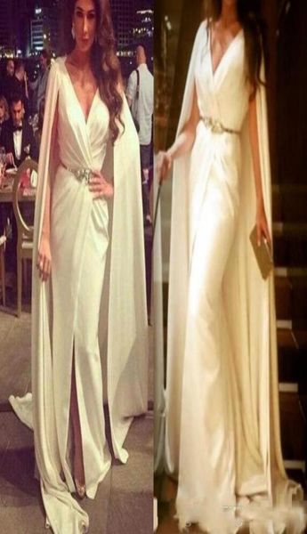 african sheath side split evening dresses with capejacket deep v neck sash beads satin prom dress long custom made party gowns4297746, Black;red
african sheath side split evening dresses with capejacket deep v neck sash beads satin prom dress long custom made party gowns4297746, Black;red