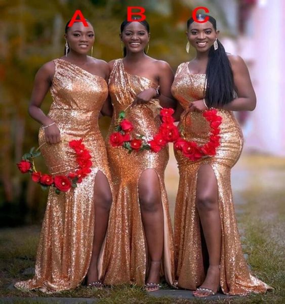 new gold sequined lacce mermaid long bridesmaid dresses one shoulder sequins custom plus size split wedding guest gowns maid of ho3373517, White;pink
new gold sequined lacce mermaid long bridesmaid dresses one shoulder sequins custom plus size split wedding guest gowns maid of ho3373517, White;pink