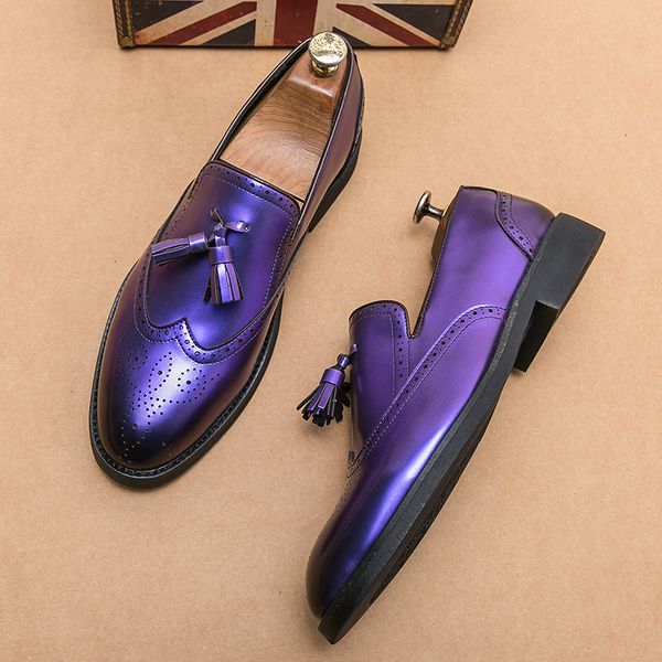 dress shoes fashion purple formal men luxury leather brogue designer tassel loafers party wedding 230703, Black
dress shoes fashion purple formal men luxury leather brogue designer tassel loafers party wedding 230703, Black