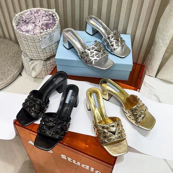 luxury sandals triangle logo gauze rhinestone decorative calico ladies dress shoes designer smooth leather heel low heel elegant, Black
luxury sandals triangle logo gauze rhinestone decorative calico ladies dress shoes designer smooth leather heel low heel elegant, Black