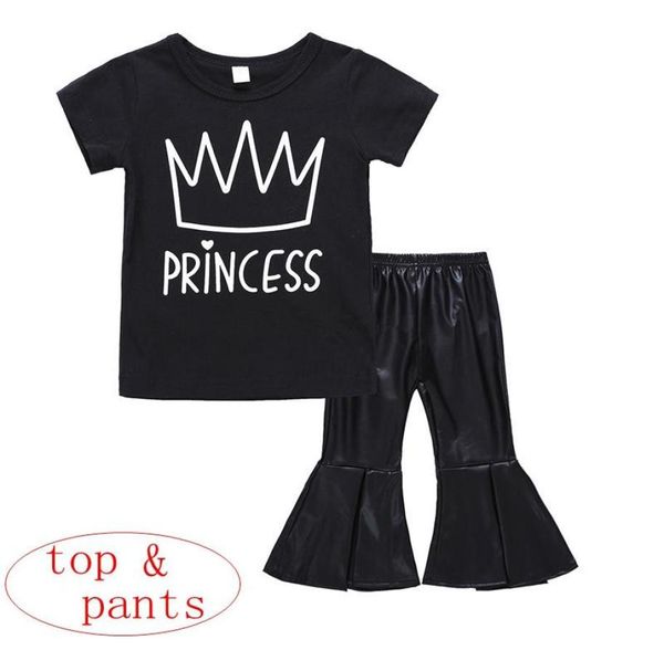 girl crown print 2pcs set summer cotton black baby pu leather bellbottom trousers princess letter print 15t1200598, White
girl crown print 2pcs set summer cotton black baby pu leather bellbottom trousers princess letter print 15t1200598, White