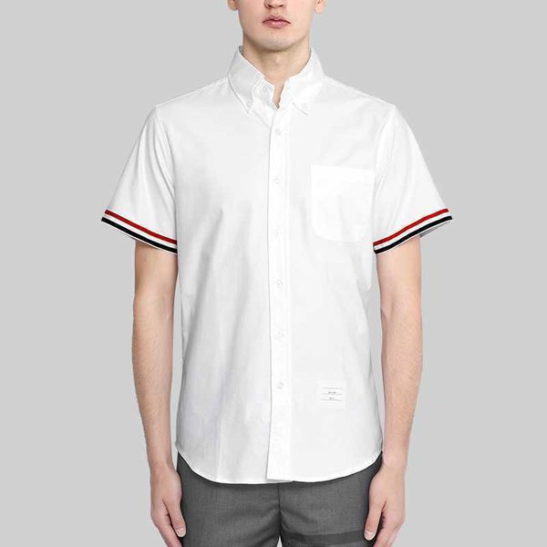 2023 tb thom fashion brand shirts men slim fit white short sleeve casual shirt summer cotton solid men's clothing, White;black
2023 tb thom fashion brand shirts men slim fit white short sleeve casual shirt summer cotton solid men's clothing, White;black