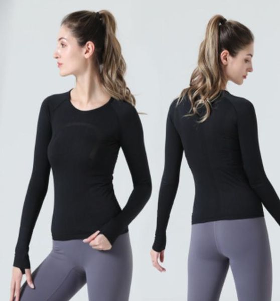 

wholesale lu women's long sleeve yoga loose exercise wear sporty woman fitness shirt workout women sports clothing for gym 5479183