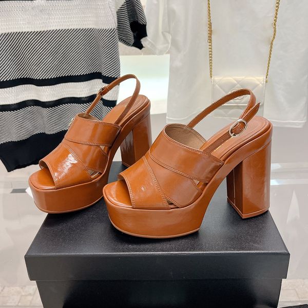 classic buckle sandals fashion platform heel womens dress shoes designer patent leather high heeled shoe 35-41 fish mouth rome back strap sa, Black
classic buckle sandals fashion platform heel womens dress shoes designer patent leather high heeled shoe 35-41 fish mouth rome back strap sa, Black