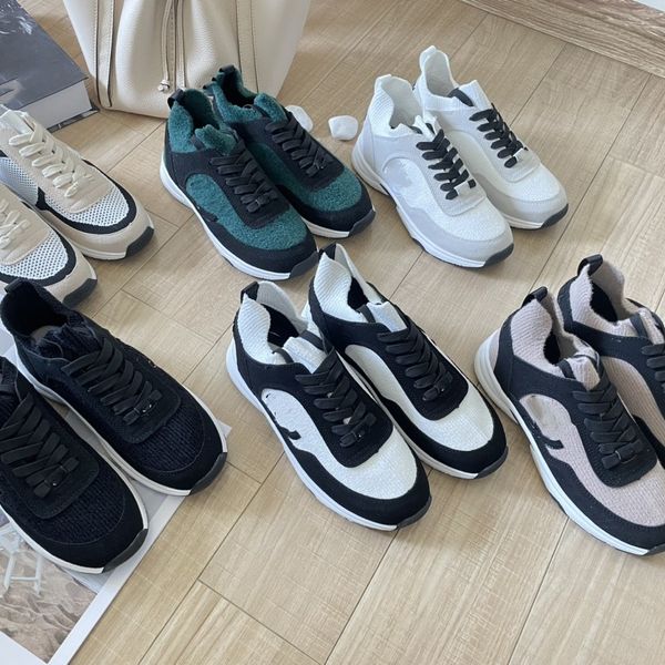 designer panda black white runners shoes stretch knit sock sneakers womens sport jogging casual running shoe interlocking c socks chan c fab 
designer panda black white runners shoes stretch knit sock sneakers womens sport jogging casual running shoe interlocking c socks chan c fab