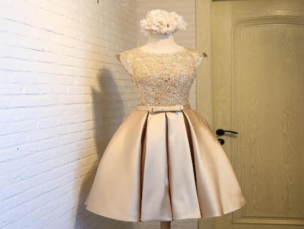short ball gown bridesmaid dress gold satin party dresses knee length wedding guest dresses with bow7263448, White;pink
short ball gown bridesmaid dress gold satin party dresses knee length wedding guest dresses with bow7263448, White;pink