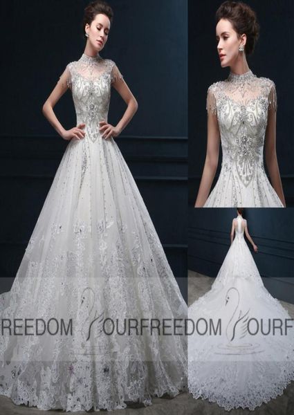 gorgeous chapel train wedding dresses 2019 new crystal beaded high collar cap sleeve church castle bridal gown custom made1438501, White
gorgeous chapel train wedding dresses 2019 new crystal beaded high collar cap sleeve church castle bridal gown custom made1438501, White