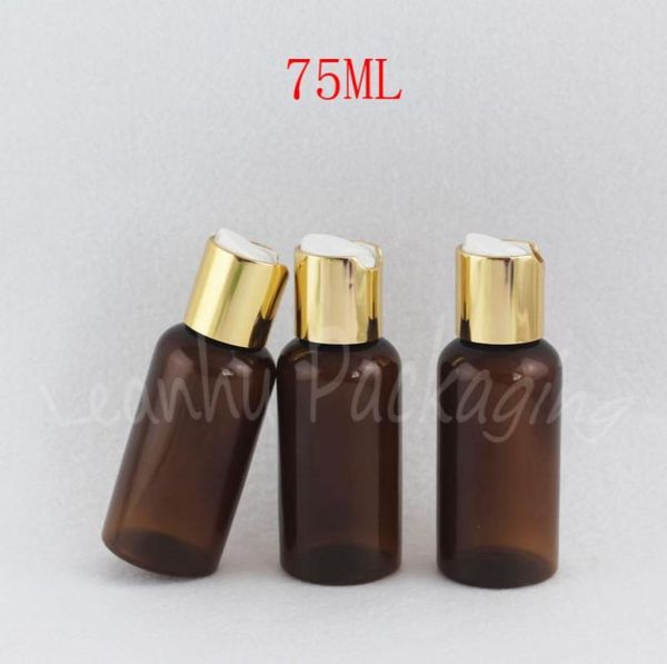 75ml brown plastic bottle with gold disc cap 75cc lotion toner packaging bottle empty cosmetic container1256958
75ml brown plastic bottle with gold disc cap 75cc lotion toner packaging bottle empty cosmetic container1256958