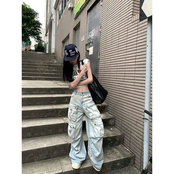 women s jeans washed pocket cargo street fashion baggy women american retro girl y2k straight high waist wide leg pants 230701, Blue
women s jeans washed pocket cargo street fashion baggy women american retro girl y2k straight high waist wide leg pants 230701, Blue