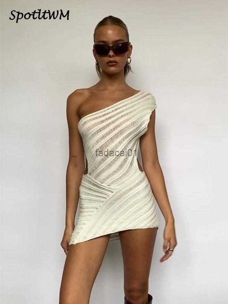 women's knitted diagonal collar cutout dress oneshoulder sleeveless mini dresses summer elegant banquet party robe vestido l230621, Black;gray
women's knitted diagonal collar cutout dress oneshoulder sleeveless mini dresses summer elegant banquet party robe vestido l230621, Black;gray