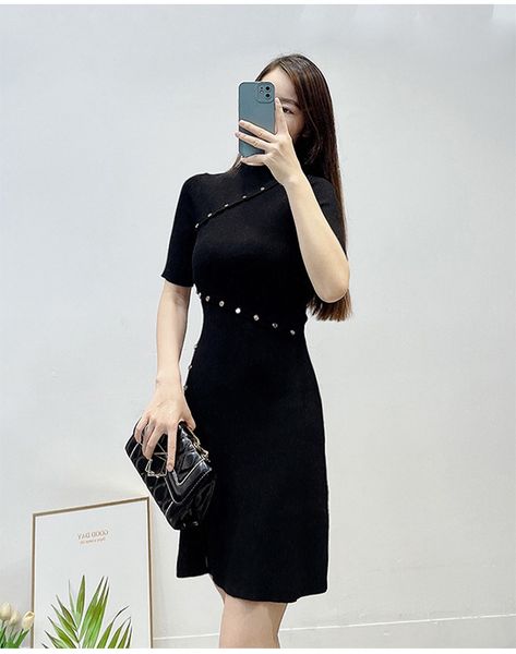new maje black thread waistband buckle slim fitting short sleeved dress for women, Black;gray
new maje black thread waistband buckle slim fitting short sleeved dress for women, Black;gray