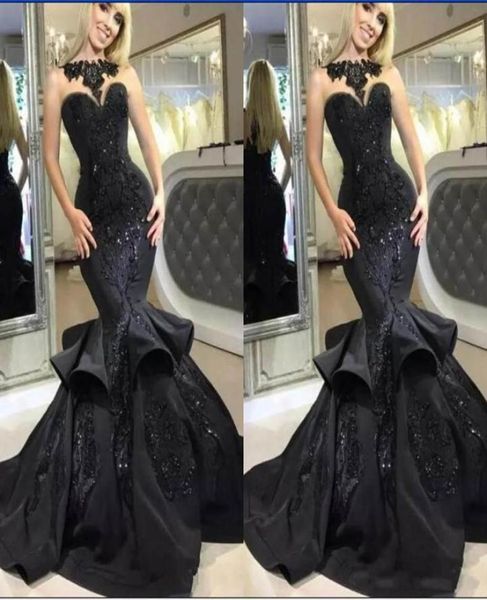 2019 black mermaid prom dresses with ruffles lace applique sleeveless sweetheart custom made evening party dress formal occas8720056
2019 black mermaid prom dresses with ruffles lace applique sleeveless sweetheart custom made evening party dress formal occas8720056