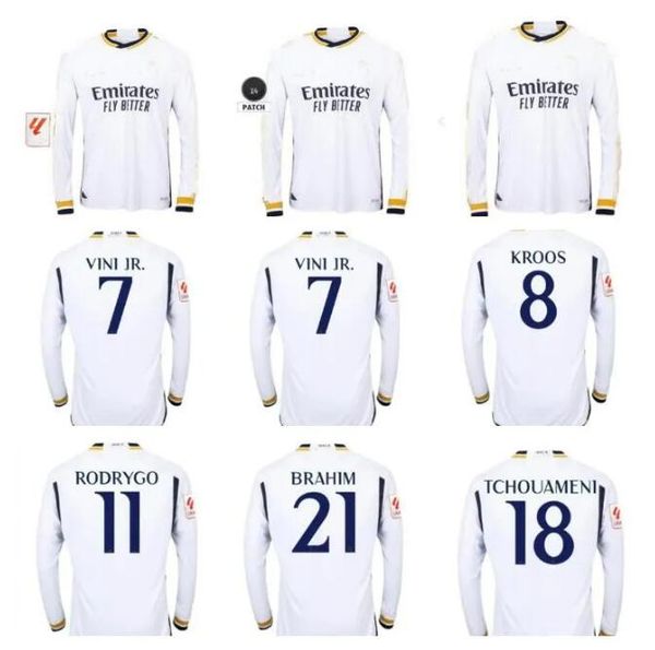 23 24 long sleeve real madrids soccer jerseys rodrgo bellingham 2023 2024 vini jr tchouameni camavinga football shirt camiseta de futbol uni, Black;yellow
23 24 long sleeve real madrids soccer jerseys rodrgo bellingham 2023 2024 vini jr tchouameni camavinga football shirt camiseta de futbol uni, Black;yellow