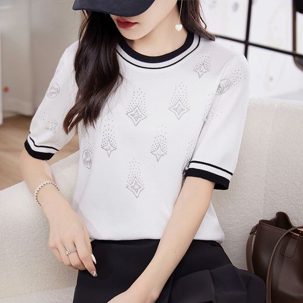 men s t shirts summer fashion fresh sweet round neck contrast knitted short sleeve diamond ice silk t shirt versatile women s 230701, White;black
men s t shirts summer fashion fresh sweet round neck contrast knitted short sleeve diamond ice silk t shirt versatile women s 230701, White;black