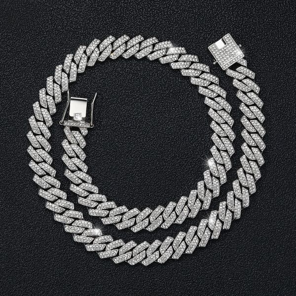 men's 14k white gold plated iced cz out solid miami cuban link necklace bracelet chain set, Silver
men's 14k white gold plated iced cz out solid miami cuban link necklace bracelet chain set, Silver