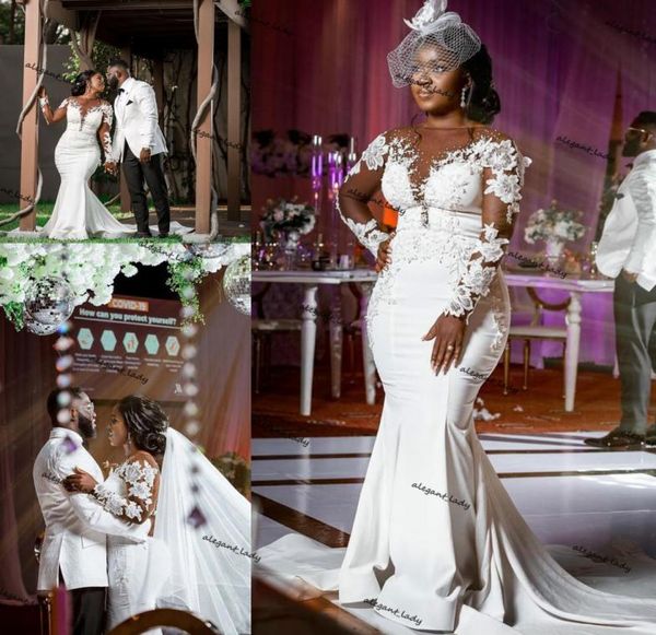arabic aso ebi mermaid wedding dresses illusion long sleeve sheer oneck lace floral african plus size court train bridal dress5584848, White
arabic aso ebi mermaid wedding dresses illusion long sleeve sheer oneck lace floral african plus size court train bridal dress5584848, White